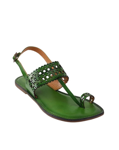 Valentino Garavani Valentino Garavani Women's Green Leather Sandals -  Stylemyle