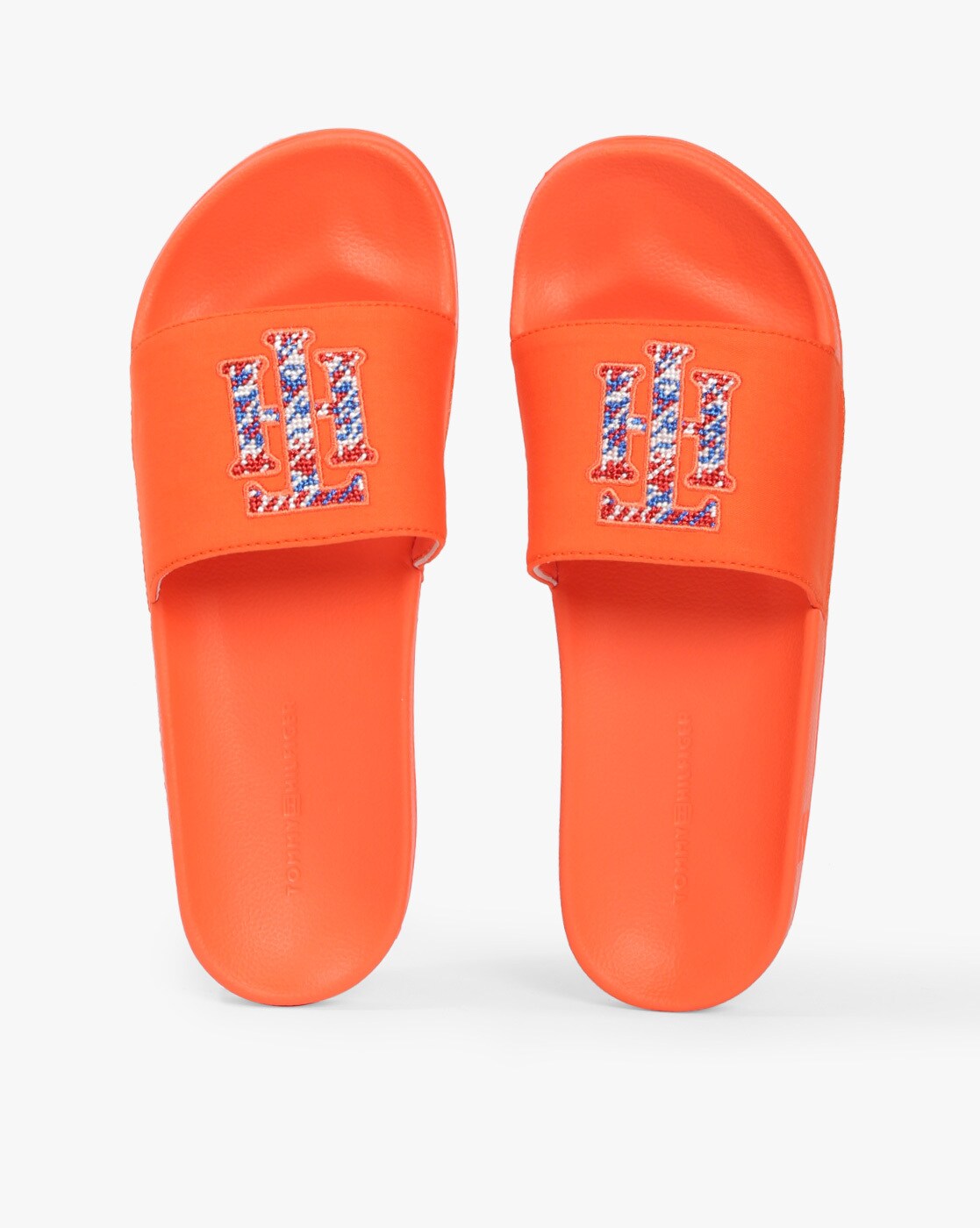 orange tommy hilfiger sliders