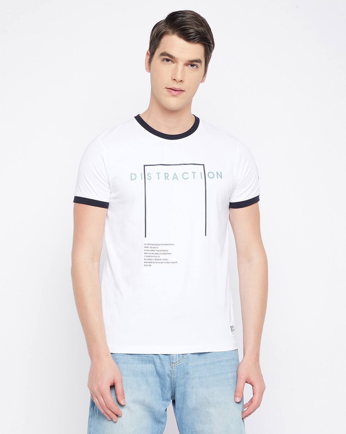 Buy White Tshirts for Men by OCTAVE 
