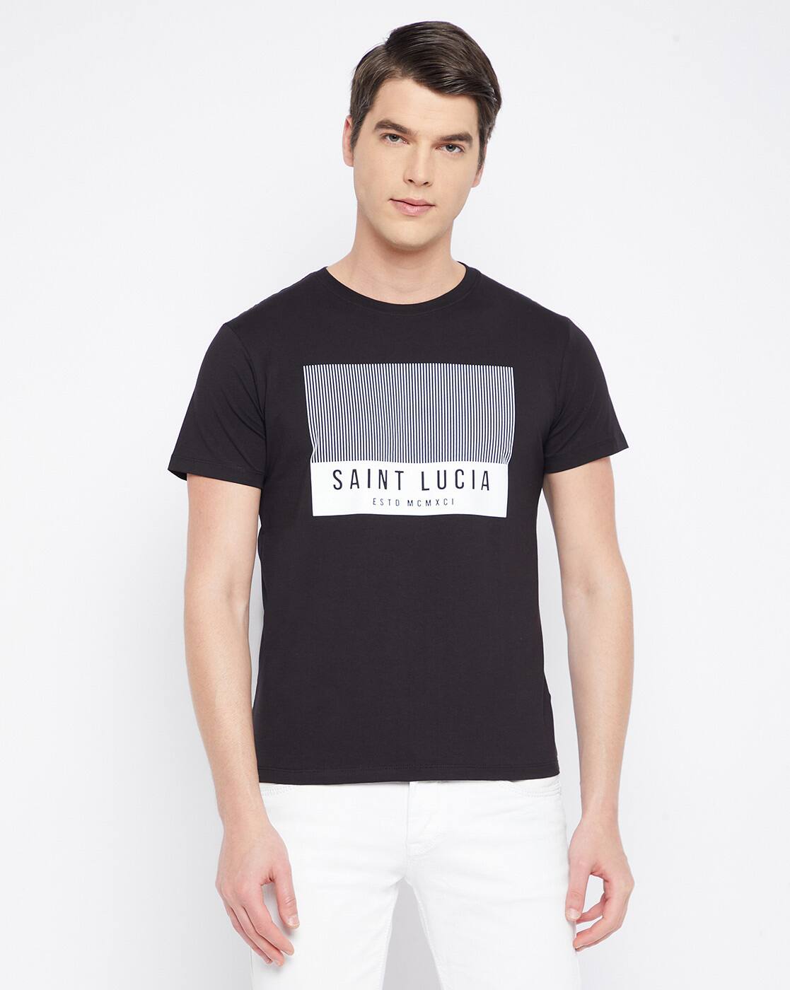 Buy Black Tshirts for Men by OCTAVE 