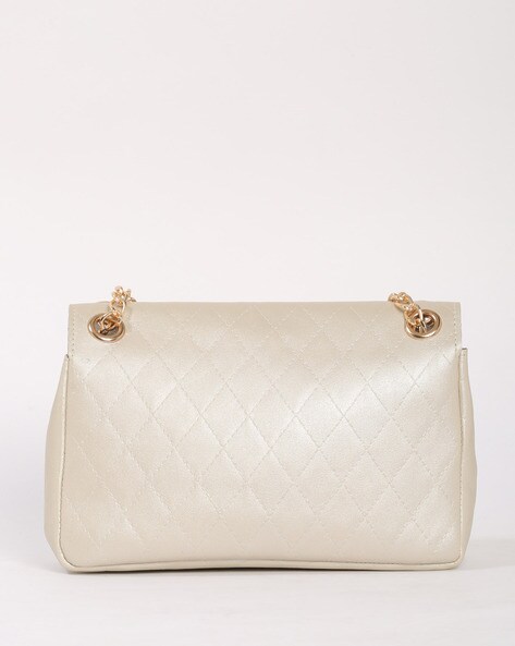 FIG Quilted Shoulder Bag For Women (Beige, OS)