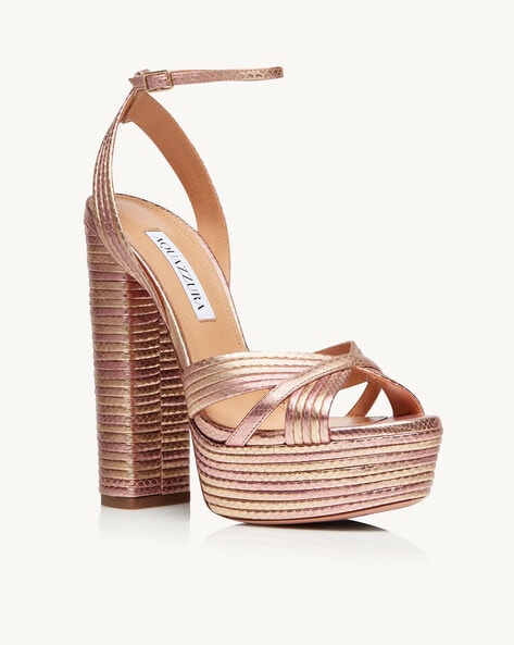 Aquazzura gold 2025 platform sandals