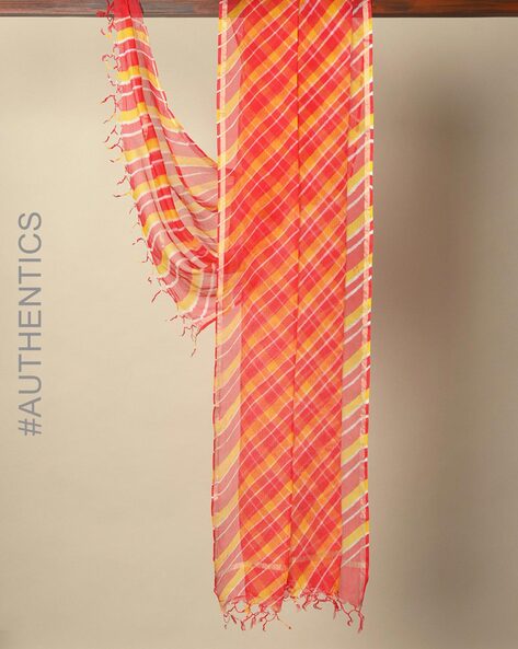 Pure Khatan Silk Tie & Dye Double Leheriya Dupatta Price in India