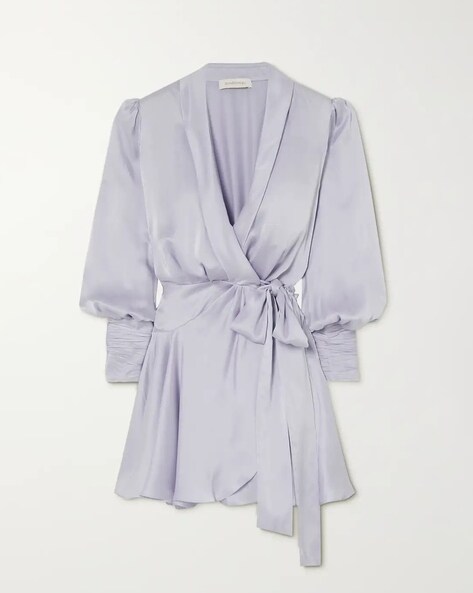 Buy Zimmermann Silk Wrap Mini Dress ...