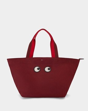 Buy Anya Hindmarch Solid Eyes Medium Tote Bag With Detachable Straps, Black  Color Women