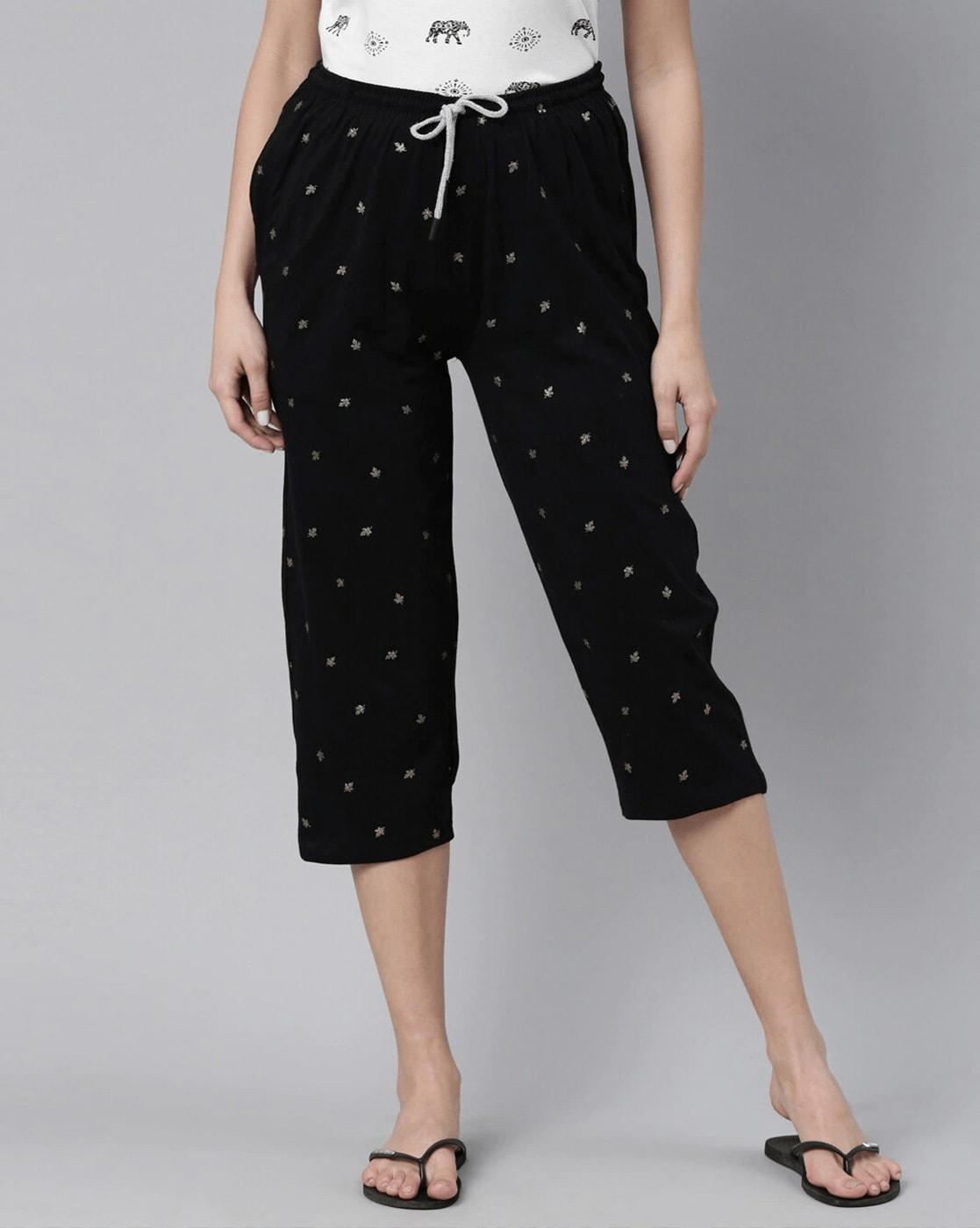 Pack of 2 Geometric Relaxed Fit Capris