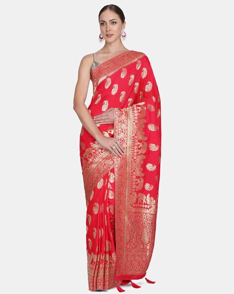 Banarsi satan Zari Border saree – Bombay Selections