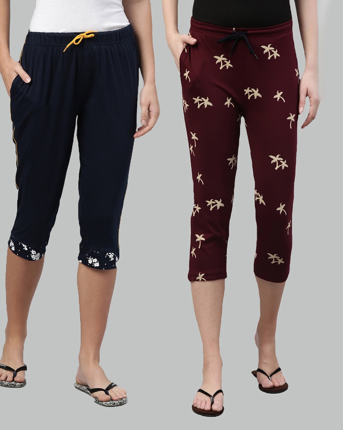 Buy Amante Knit Cotton Blend Capri  Navy at Rs671 online  Nightwear  online