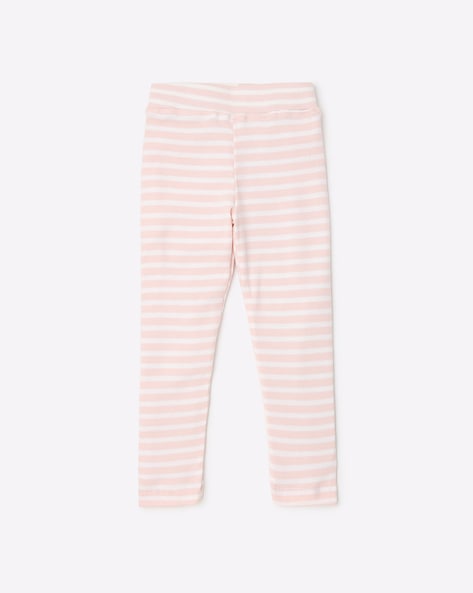 Lullaby Set Girls Lucy Leggings - Pink & Aqua Candy Cane Stripes