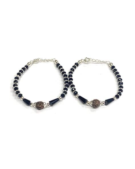 Buy Silver-Toned \u0026 Black Bracelets 
