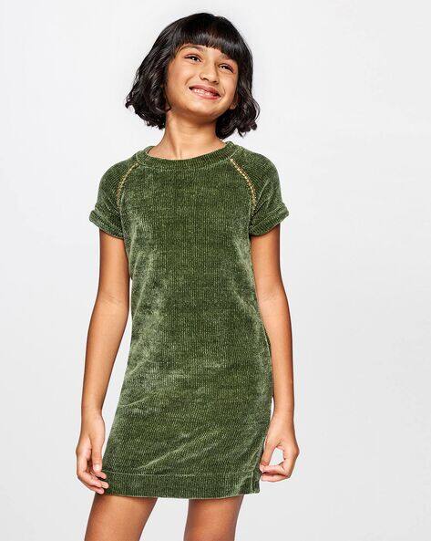 Buy Olive Green Dresses & Frocks for Girls by Global Desi Online | Ajio.com