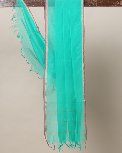 South Silk Cotton Dupatta with Tassels Price in India