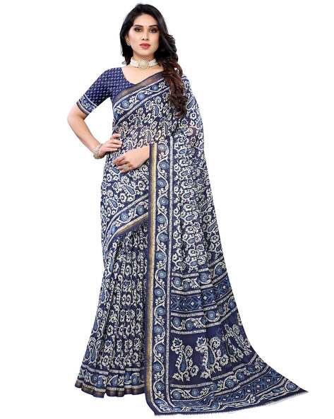 Buy Blue Sarees for Women by Indie Picks Online | Ajio.com