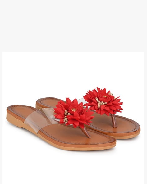 Buy Red Flip Flop Slippers for Women by TRENDIGO Online