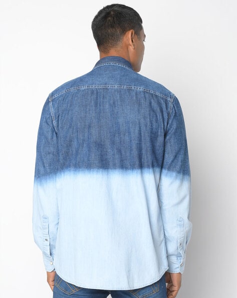 Ombre denim shirt clearance men