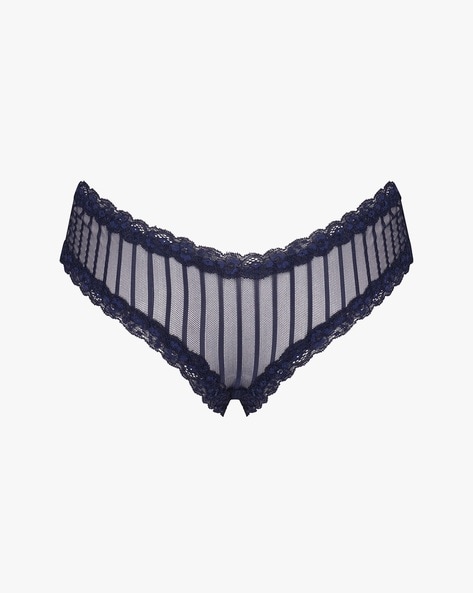 V-shape Brazilian Stripe Mesh Panties
