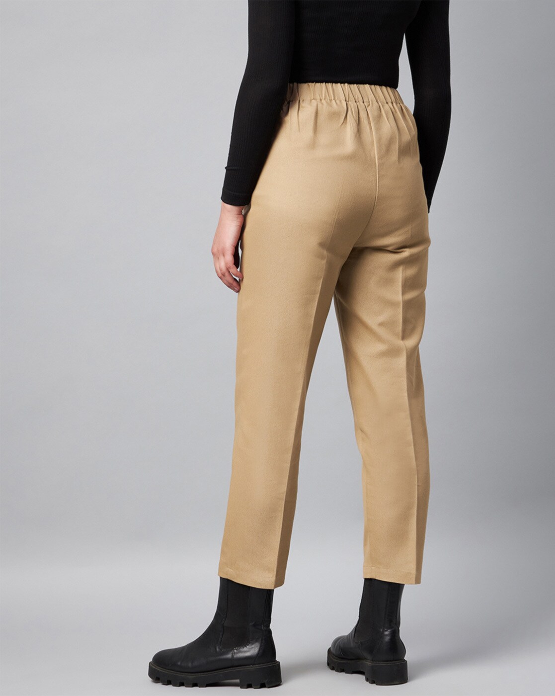 Buy Beige Trousers & Pants for Women by ORCHID BLUES Online