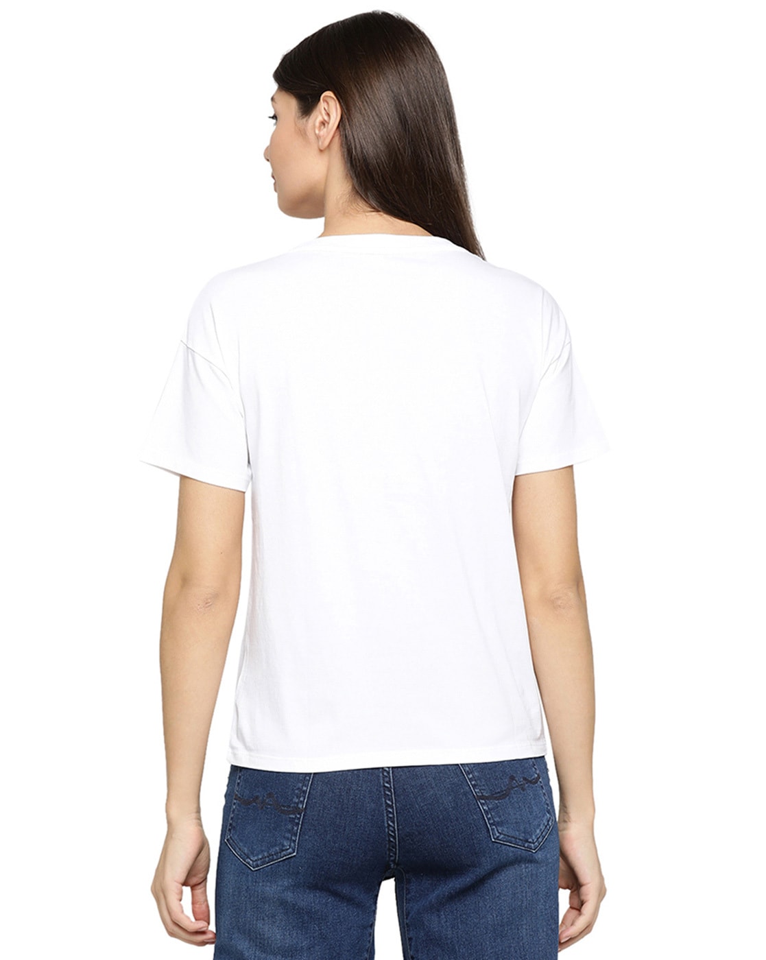 Pepe Jeans Women Casual Wear White Embellished T-Shirt