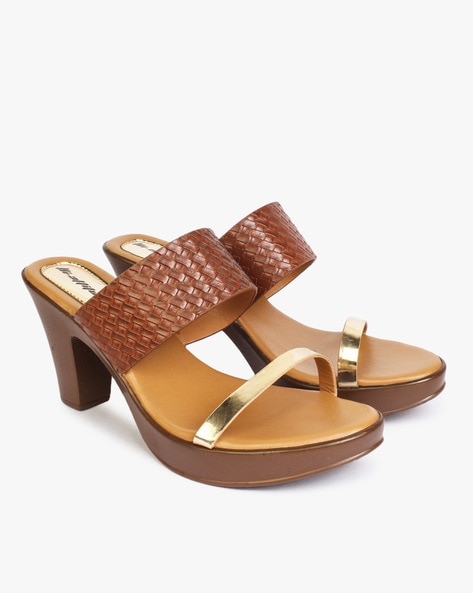 Perphy Platform Buckle Ankle Strap Chunky High Heels Sandals For Women Brown  9.5 : Target