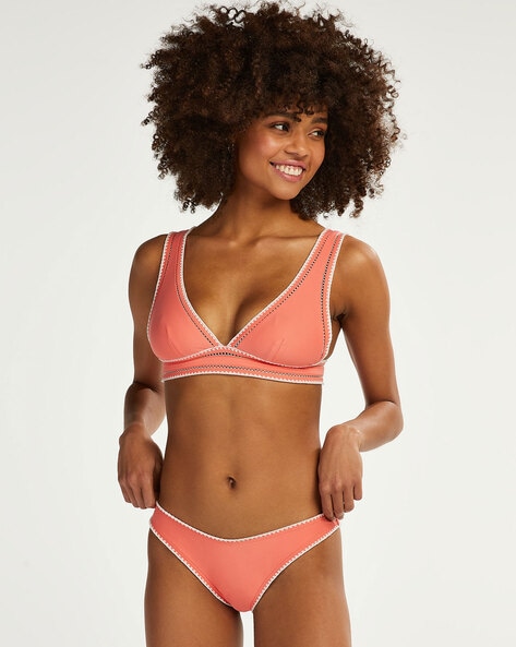 adverteren bord lelijk Buy Hunkemoller Maya High-Cut Brazilian Bikini Bottom | Peach Color Women |  AJIO LUXE