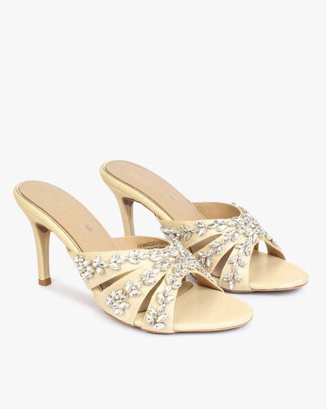 VIVIANA Embellished Stilettos with Cutouts