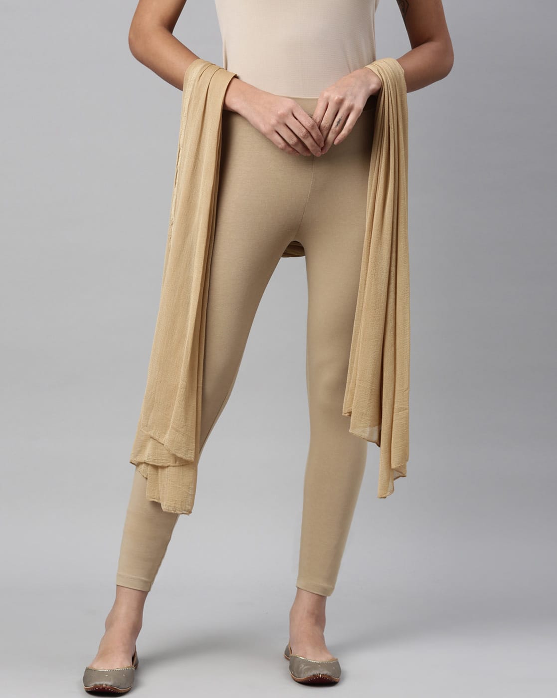Beige Leggings for Women by Twin Birds 