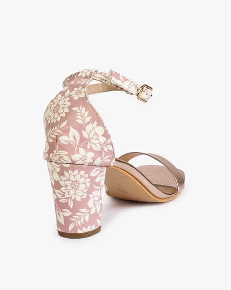 Floral block 2025 heel sandals