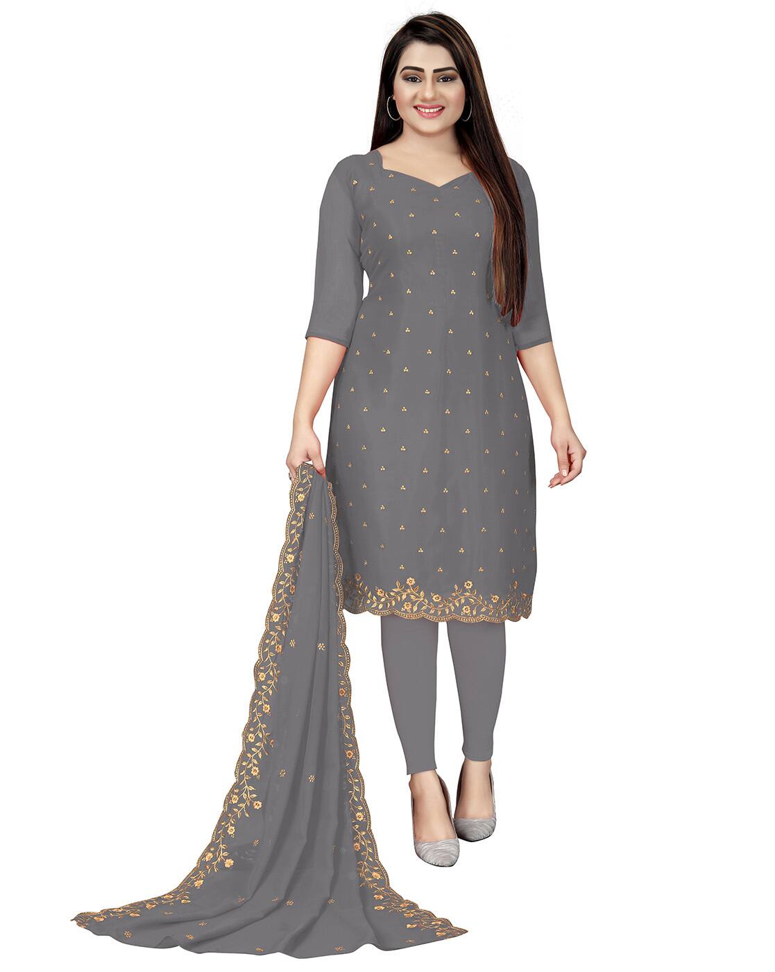 Buy Grey Dress Material for Women by 