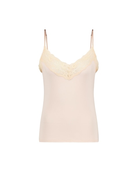 Rosemunde: Silk and Lace Camisole with Lace Trim at Bottom (Many Colours)