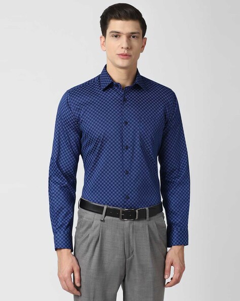 van heusen royal blue shirt