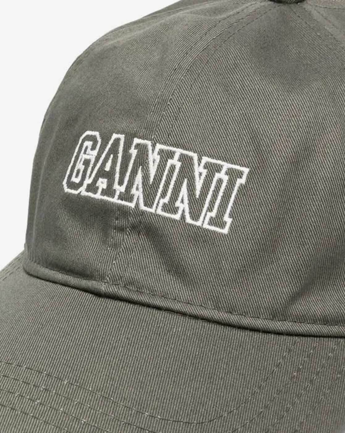 Ganni Charcoal Cap Ganni Baseball Cap With Logo - Charcoal | Editorialist main image 4