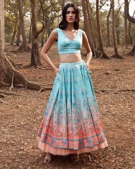 Buy Reyah Lehenga- Sage Online from Anita Dongre