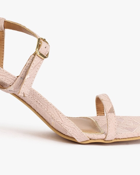 Strappy Block Heels with Buckle Fastening