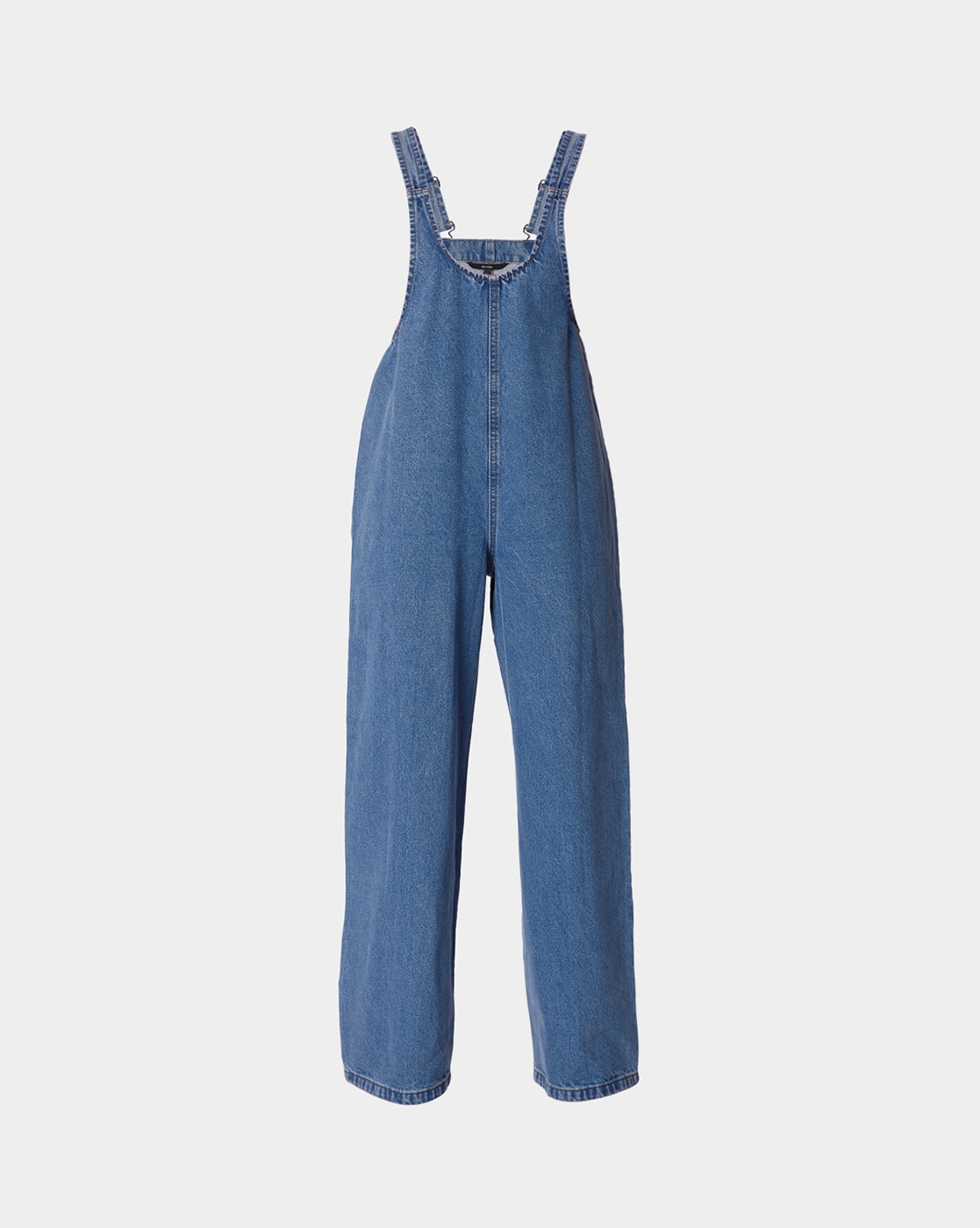 Flap Pockets Wide Leg Dungarees Distressed Jean Overalls