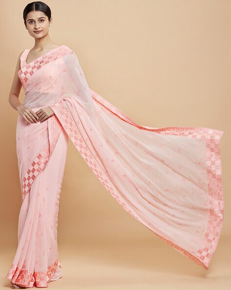 Buy Pink Sarees for Women by Navyasa By Liva Online