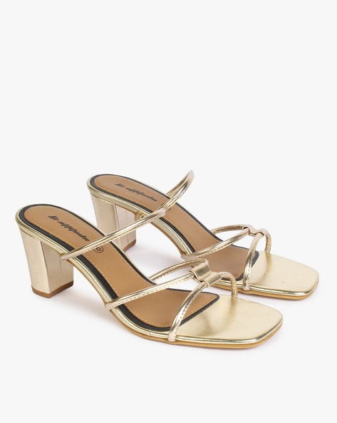 Buy Gold Heeled Sandals for Women by HI ATTITUDE Online Ajio