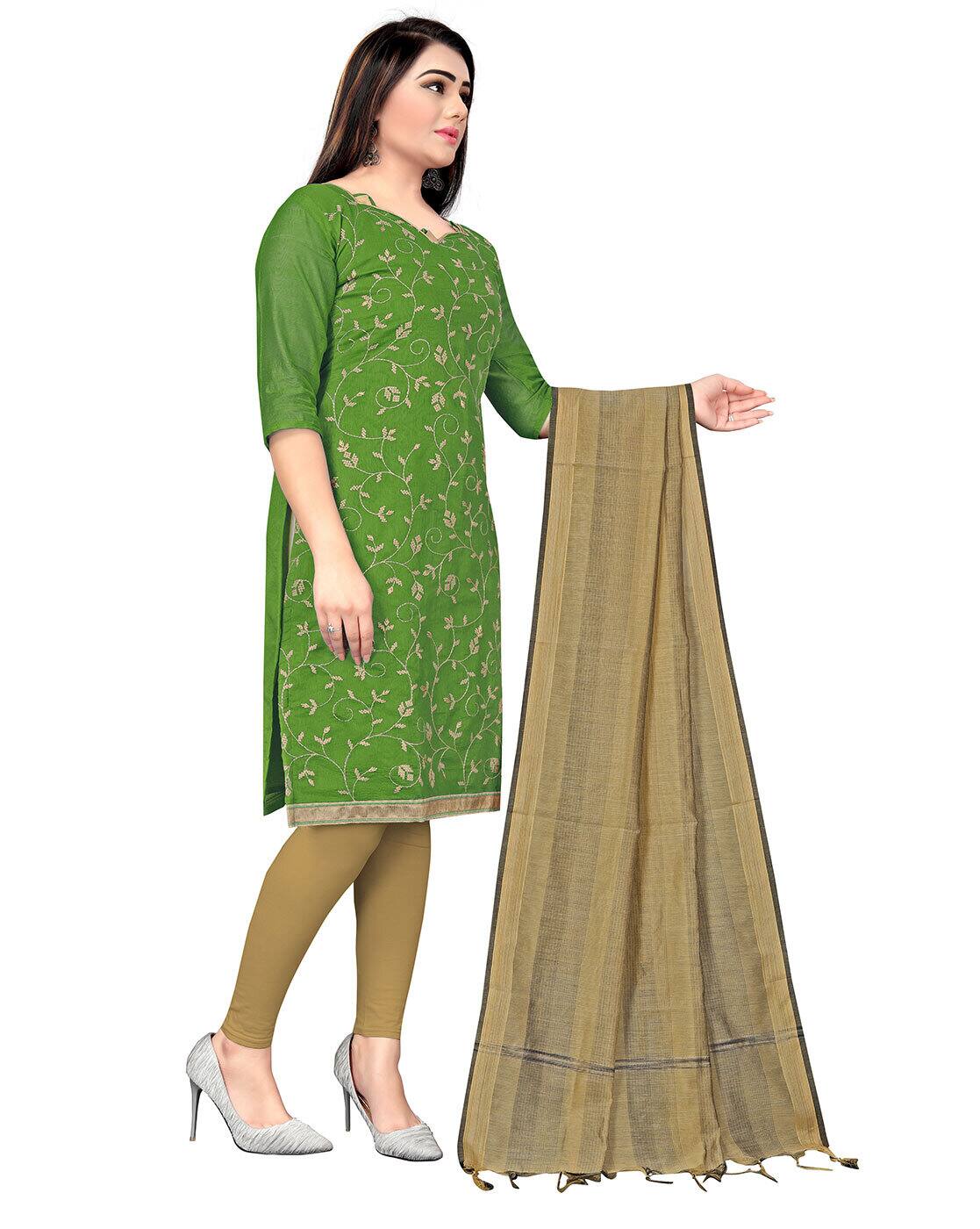 Buy Green Dress Material for Women by 