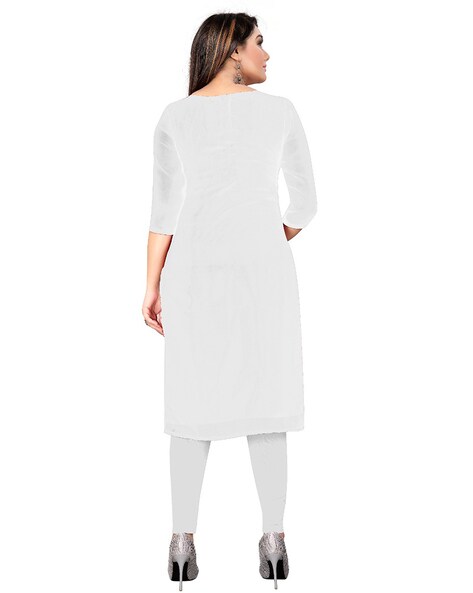 plain white dress material