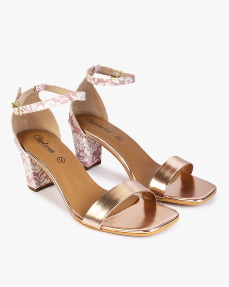 Nude ankle discount strap block heels