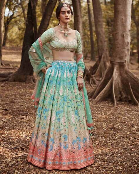 Buy Bridal Dharvi Lehenga Set – Lime Online from Anita Dongre