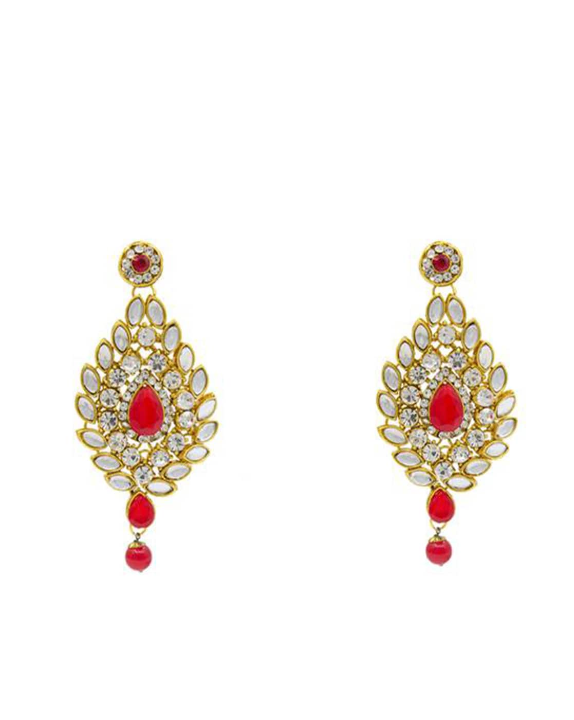 Rose Gold Falling Dew in Red Earrings – GIVA Jewellery