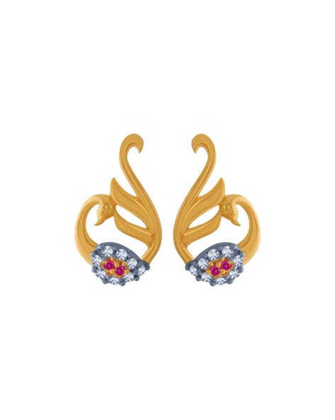Buy Yellow Gold Earrings for Women by PC Chandra Jewellers Online   Ajiocom