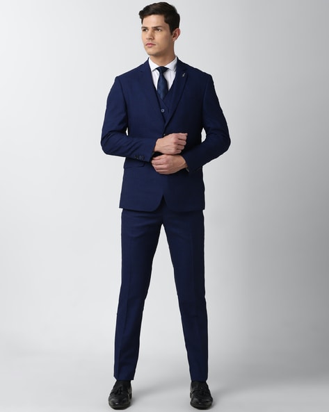 blue slim fit 3 piece suit