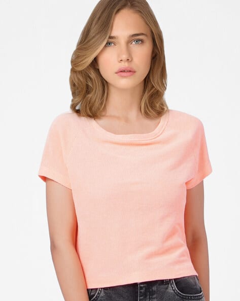 JDY BY ONLY Cowl-Neck T-Shirt with Raglan Sleeves