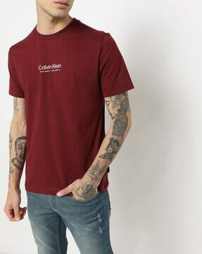 Slim Fit Crew-Neck T-shirt with Typography
