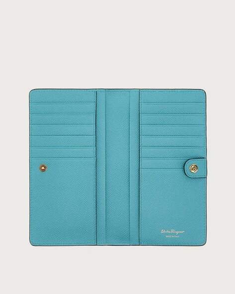 Buy Ferragamo Gancini Continental Bi-Fold Wallet, Blue Color Women