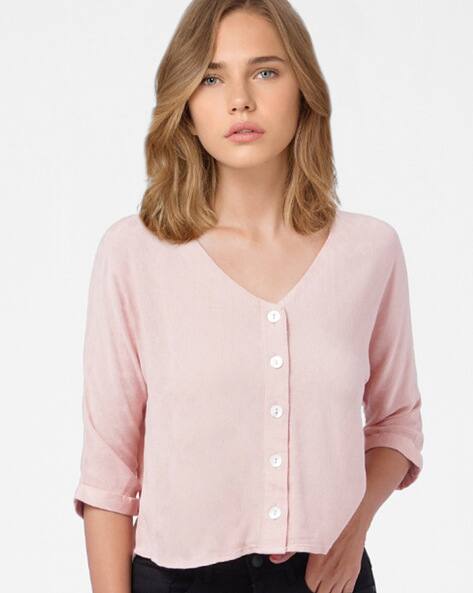 JDY BY ONLY Button-Down V-neck Top