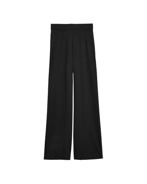 Buy Marks & Spencer Jersey Straight Leg Trousers With Stretch(Regular) In  Black | 6thStreet Oman