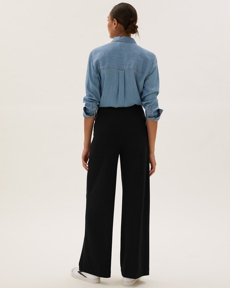BRUSHED JERSEY CROPPED FIT TROUSERS curated on LTK