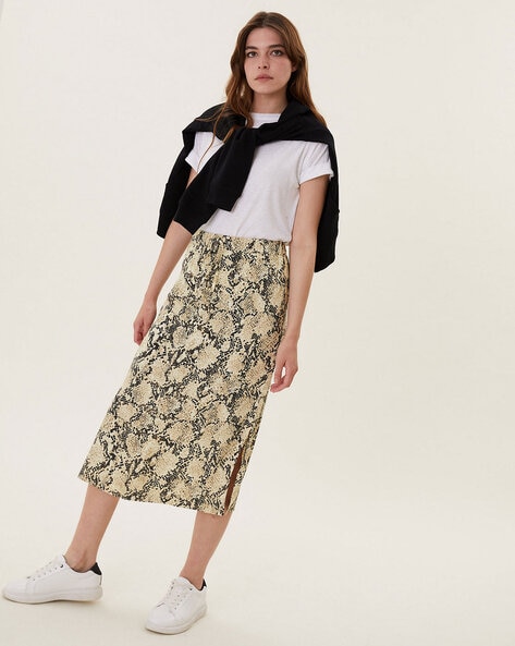 Animal print outlet midi tube skirt